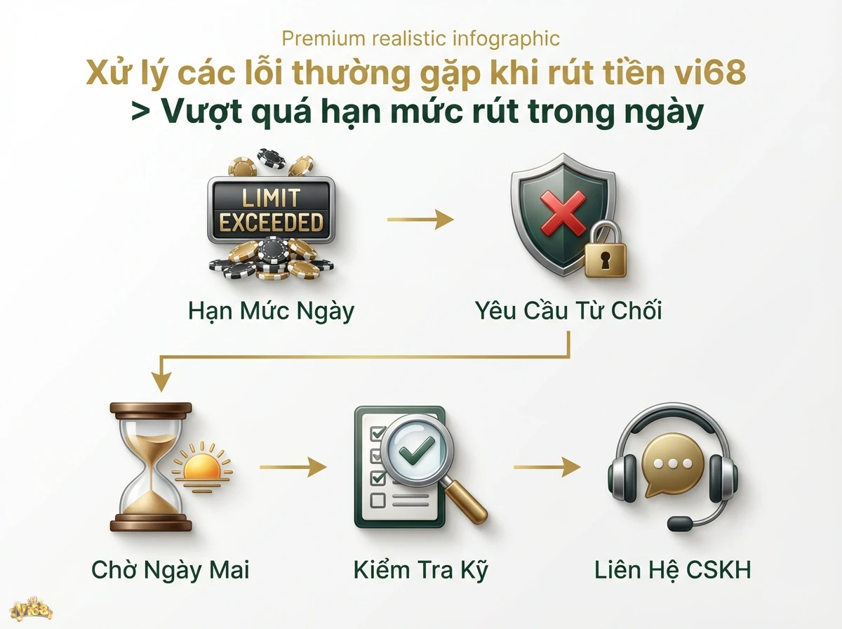 Lỗi vượt qu&aacute; hạn mức r&uacute;t tiền, hướng dẫn xử l&yacute; khi giao dịch bị từ chối với dấu hiệu vượt hạn mức v&agrave; biểu tượng đồng hồ c&aacute;t