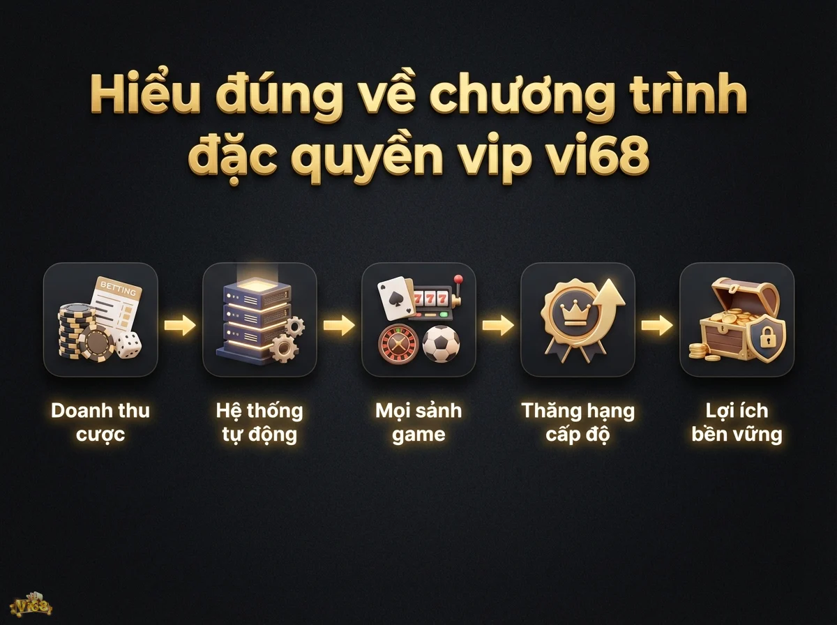 Chương tr&igrave;nh đặc quyền VIP: quy tr&igrave;nh thăng cấp dựa tr&ecirc;n cược v&agrave; nhận lợi &iacute;ch bền vững, với phỉnh cược, l&aacute; b&agrave;i v&agrave; rương kho b&aacute;u