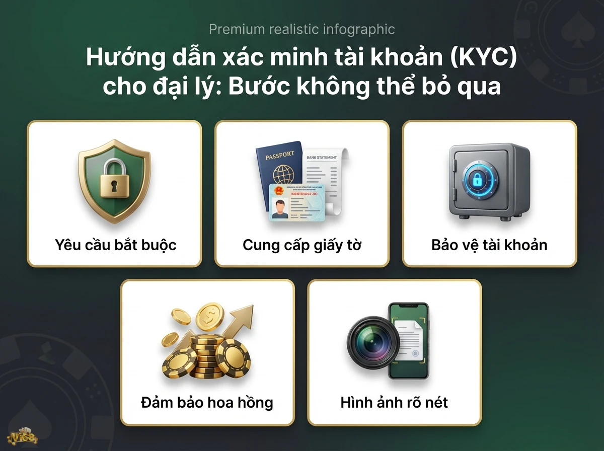 Xác minh tài khoản KYC đảm bảo tính an toàn và quyền lợi cho người dùng với giấy tờ tùy thân và biểu tượng bảo mật