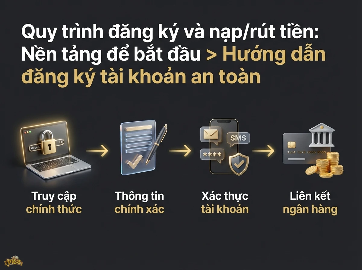 Hướng dẫn đăng k&yacute; t&agrave;i khoản gi&uacute;p người d&ugrave;ng ho&agrave;n tất qu&aacute; tr&igrave;nh tạo t&agrave;i khoản c&aacute; nh&acirc;n an to&agrave;n từ m&aacute;y t&iacute;nh đến li&ecirc;n kết ng&acirc;n h&agrave;ng