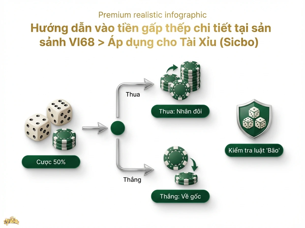 Chiến thuật v&agrave;o tiền gấp thếp giải th&iacute;ch quy tắc đặt cược khi thắng thua v&agrave; luật b&atilde;o trong Sicbo bằng x&uacute;c xắc v&agrave; chip poker
