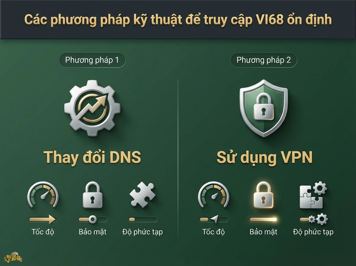 Phương ph&aacute;p kỹ thuật truy cập đ&aacute;nh gi&aacute; c&aacute;c yếu tố tốc độ, bảo mật v&agrave; độ phức tạp qua biểu tượng b&aacute;nh răng v&agrave; tấm khi&ecirc;n