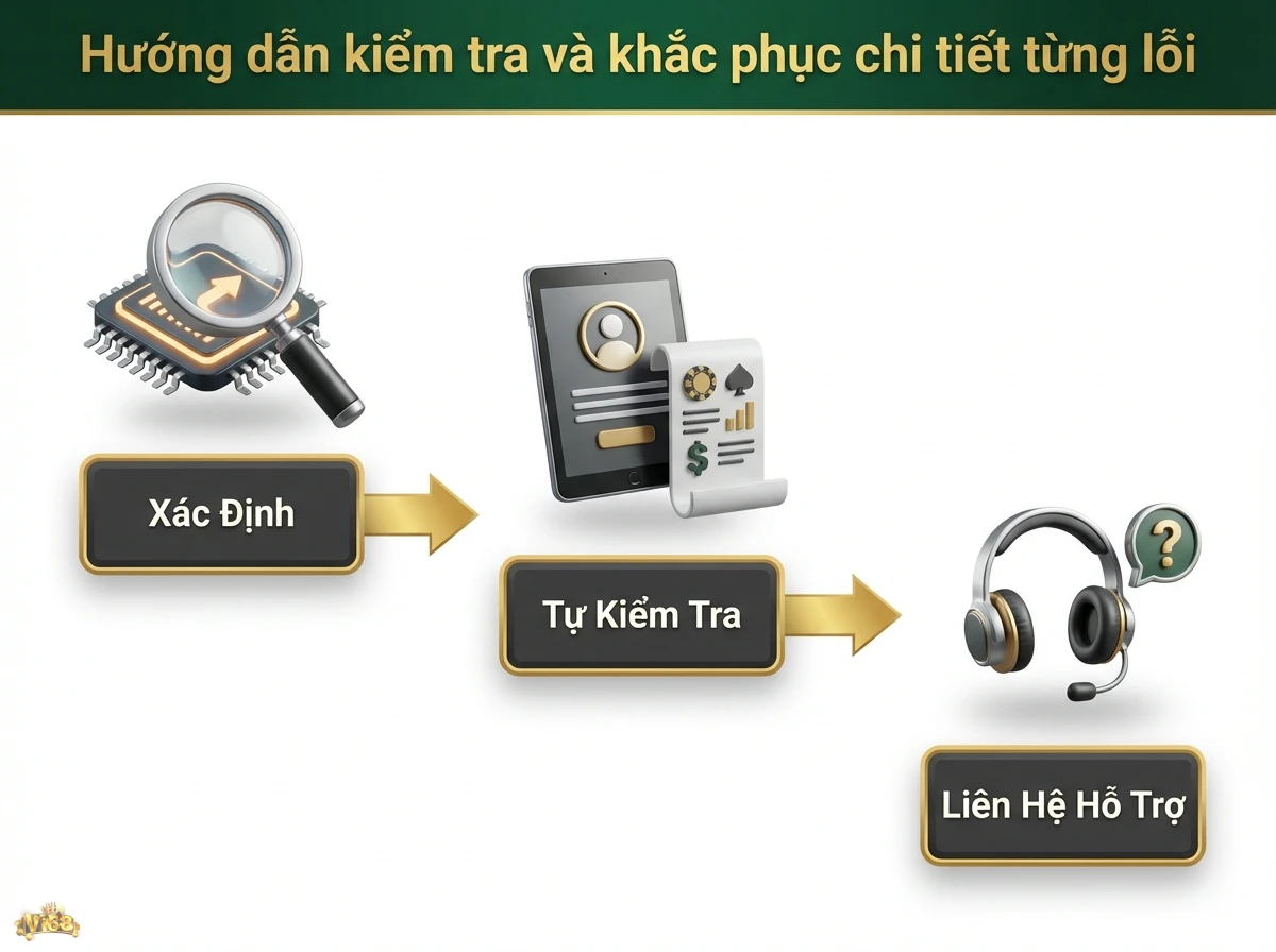 kiểm tra v&agrave; khắc phục lỗi gi&uacute;p người chơi tự giải quyết vấn đề hoặc li&ecirc;n hệ hỗ trợ qua k&iacute;nh l&uacute;p v&agrave; tai nghe