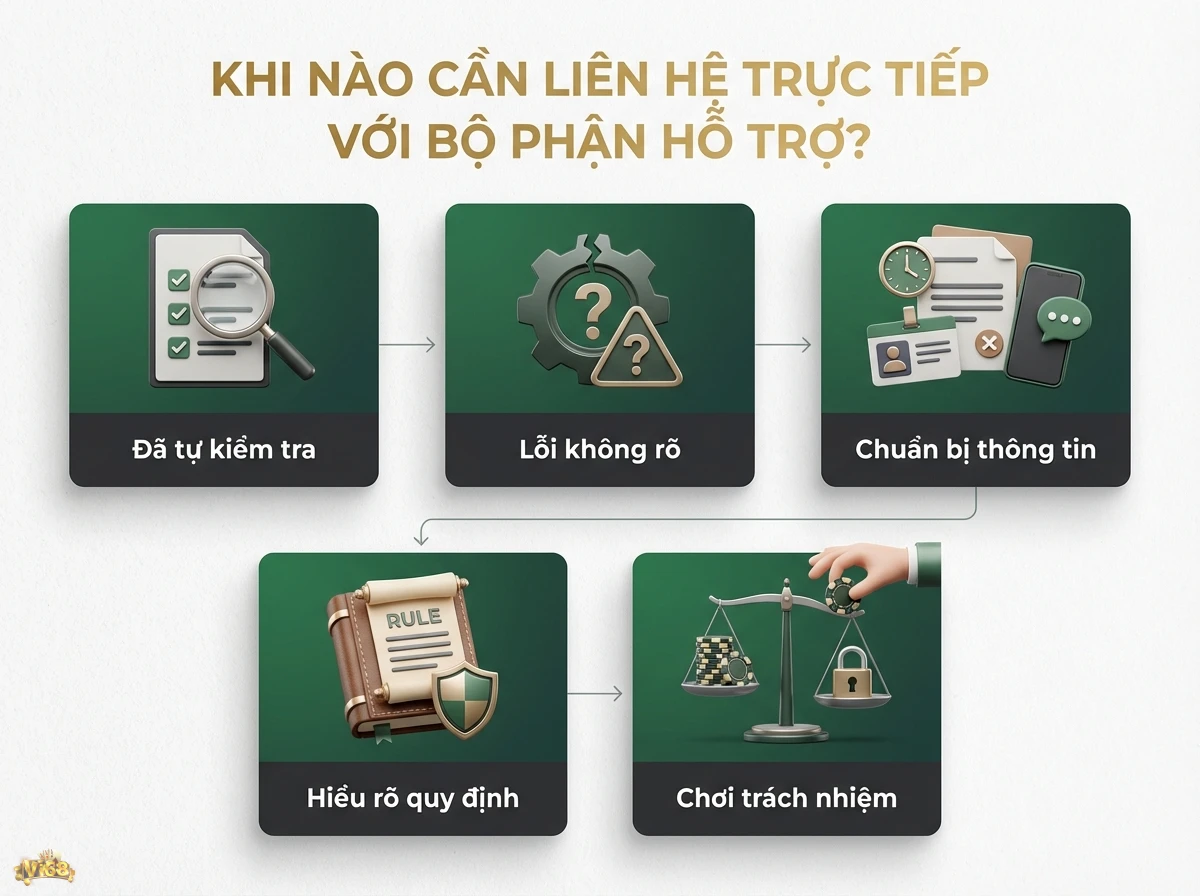 Li&ecirc;n hệ bộ phận hỗ trợ, hướng dẫn khi n&agrave;o cần li&ecirc;n hệ v&agrave; tầm quan trọng của chơi c&oacute; tr&aacute;ch nhiệm, thể hiện qua k&iacute;nh l&uacute;p v&agrave; c&acirc;n chip