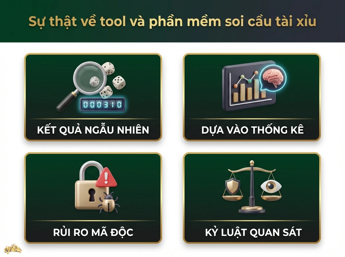 Tool soi cầu t&agrave;i xỉu cho thấy kết quả ngẫu nhi&ecirc;n, rủi ro v&agrave; tầm quan trọng của kỷ luật quan s&aacute;t qua x&uacute;c xắc v&agrave; c&acirc;n