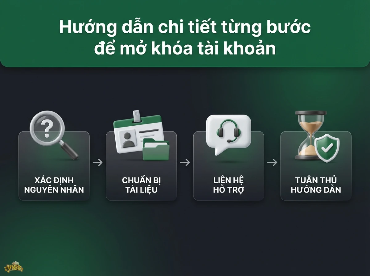 Hướng dẫn mở kh&oacute;a t&agrave;i khoản gi&uacute;p người d&ugrave;ng hiểu quy tr&igrave;nh kh&ocirc;i phục quyền truy cập an to&agrave;n qua k&iacute;nh l&uacute;p v&agrave; tai nghe hỗ trợ