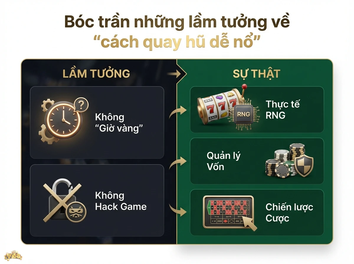Lầm tưởng v&agrave; sự thật về quay hũ gi&uacute;p người chơi hiểu thực tế về game slot v&agrave; chiến lược cược với m&aacute;y slot c&aacute;ch điệu v&agrave; chip poker