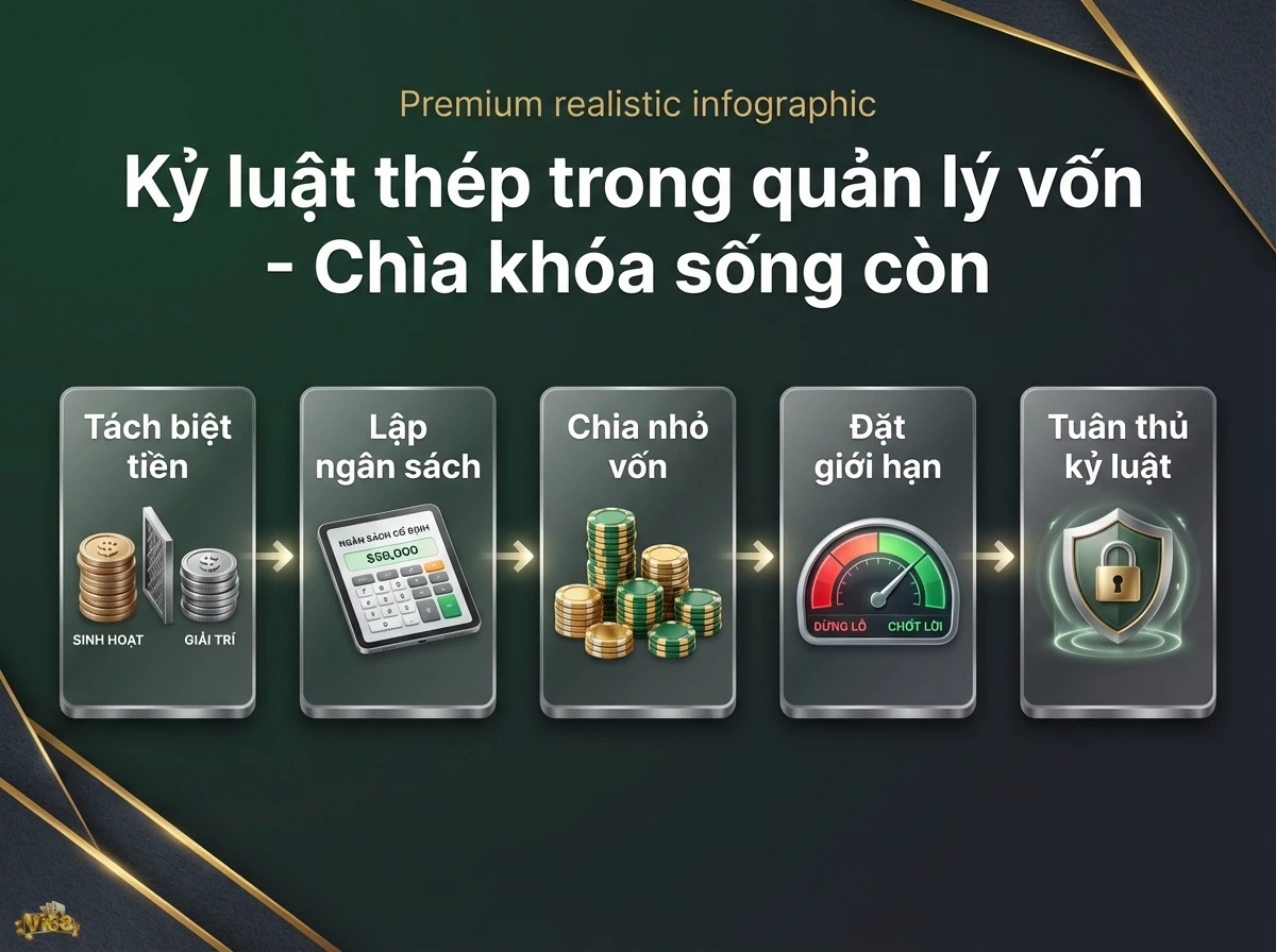 Kỷ luật quản l&yacute; vốn, ph&aacute;c thảo c&aacute;c nguy&ecirc;n tắc quản l&yacute; vốn c&aacute; cược hiệu quả qua biểu tượng đồng xu v&agrave; chip poker