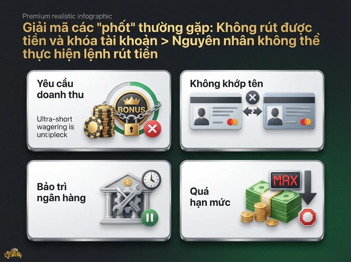 Nguy&ecirc;n nh&acirc;n kh&ocirc;ng r&uacute;t được tiền gi&uacute;p người chơi hiểu r&otilde; nguy&ecirc;n nh&acirc;n lệnh r&uacute;t tiền bị từ chối qua h&igrave;nh ảnh chip poker v&agrave; xấp tiền