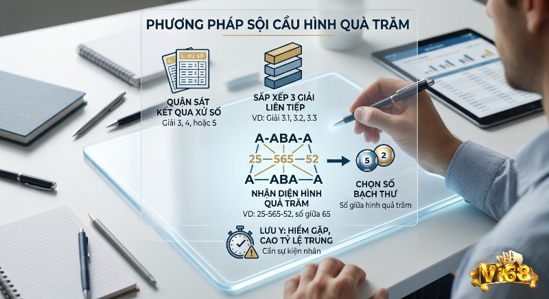 Sơ đồ các bước nhận diện phương pháp soi cầu bạch thủ là gì hình quả trám qua 3 giải xổ số liên tiếp dạng A-ABA-A