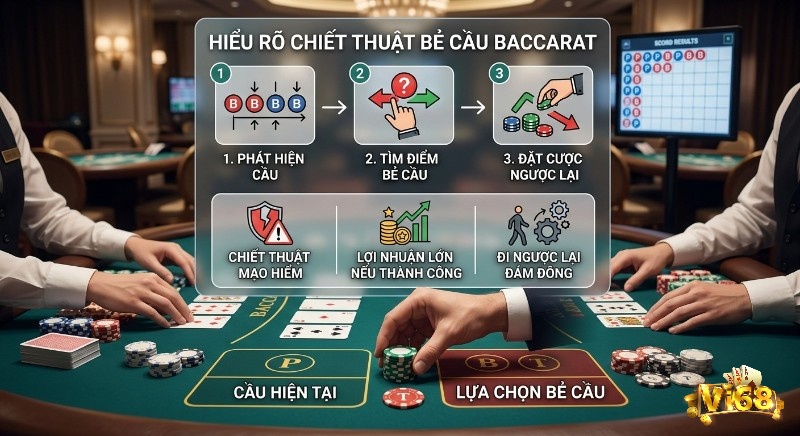 Quy trình 3 bước triển khai chiến thuật bẻ cầu baccarat là gì, từ phát hiện đến đặt cược ngược lại để đạt lợi nhuận lớn đi ngược đám đông