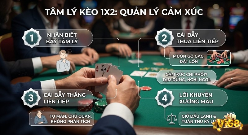 Hướng dẫn quản lý tâm lý khi đặt cược kèo 1x2 là gì, giúp nhận diện bẫy thua liên tiếp và tránh chủ quan khi thắng