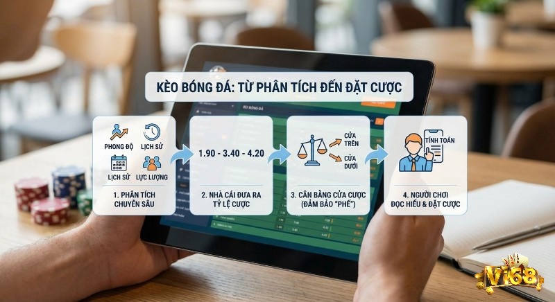Quy trình 4 bước Kèo bóng đá là gì: Từ phân tích chuyên sâu các yếu tố đến nhà cái ra tỷ lệ và người chơi đặt cược