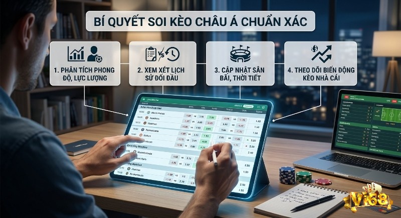 Quy trình 4 bước bí quyết soi kèo châu á là gì chuẩn xác: phân tích phong độ, lịch sử đối đầu, sân bãi và biến động kèo