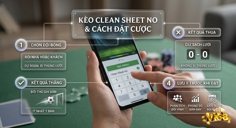 Quy trình đặt Kèo clean sheet No cụ thể, từ chọn đội đến phân tích đội hình, phong độ, lịch sử đối đầu để thắng cược
