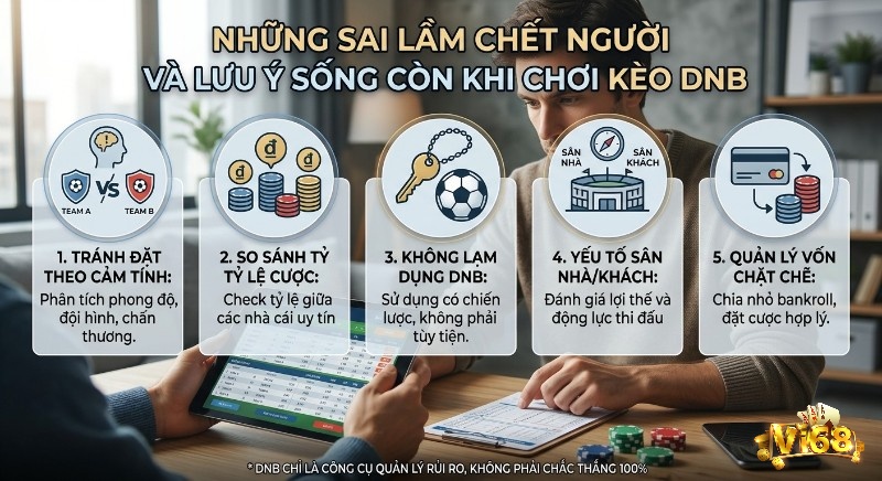 Tổng hợp 5 lưu ý sống còn, tránh sai lầm chết người khi chơi DNB: phân tích, so sánh tỷ lệ, quản lý vốn hiệu quả