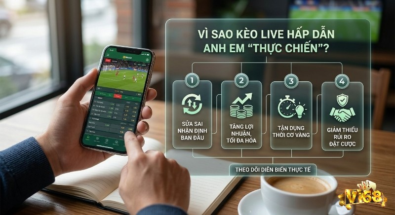 4 lợi ích kèo live là gì, hấp dẫn người chơi thực chiến, giúp tối ưu lợi nhuận, và giảm rủi ro theo diễn biến thực tế