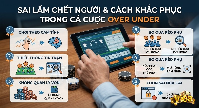 Tổng quan 5 sai lầm chết người & cách khắc phục trong cá cược kèo Over Under là gì, giúp người chơi tránh rủi ro thiếu minh bạch