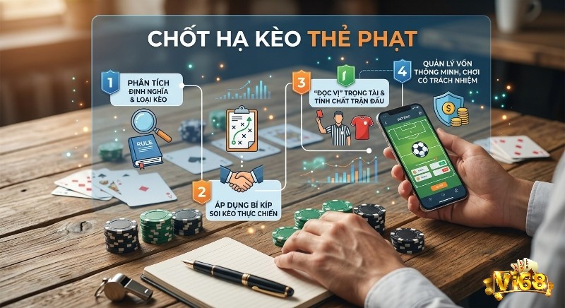 Hướng dẫn 4 bước chốt hạ, kèo thẻ phạt là gì, bao gồm phân tích, bí kíp soi kèo, đọc vị trọng tài và quản lý vốn cược