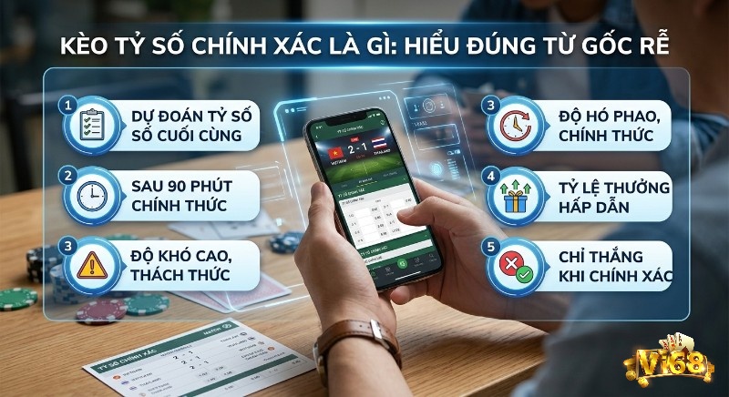 Tổng quan 5 điểm cốt lõi về kèo tỷ số chính xác là gì, giúp người chơi hiểu đúng bản chất, độ khó và mức thưởng hấp dẫn