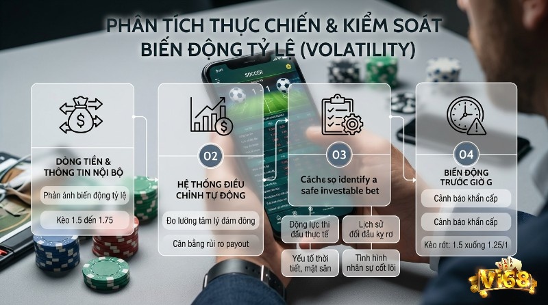 Phân tích kiểm soát biến động tỷ lệ cá cược bóng đá qua dòng tiền, thông tin, điều chỉnh, yếu tố trận đấu, kèo 1.5-1.25/1