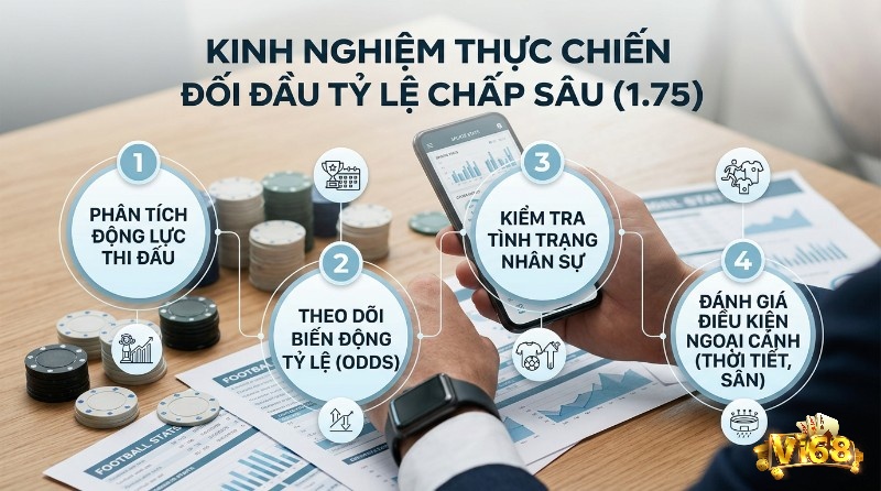 Kinh nghiệm thực chiến đối đầu tỷ lệ chấp sâu 1.75 với 4 nguyên tắc: phân tích động lực, theo dõi biến động odds, kiểm tra nhân sự, đánh giá điều kiện sân bãi, kèo chấp 1 3/4 là gì?