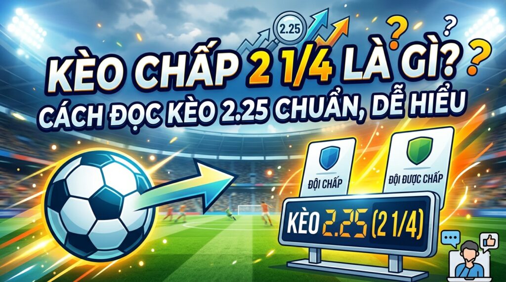 Kèo chấp 2 1/4 là gì? Cách đọc kèo 2.25 chuẩn, dễ hiểu