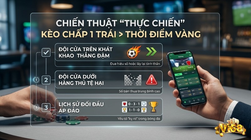 Chiến thuật thực chiến kèo một trái là gì, xác định thời điểm vàng qua 3 dấu hiệu: đội trên khát thắng, đội dưới thủ tệ, lịch sử đối đầu áp đảo trên ứng dụng cá cược