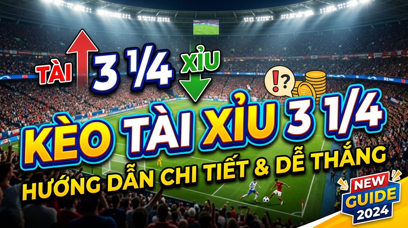 Kèo tài xỉu 3 1/4 là gì? Hướng dẫn chi tiết, dễ thắng