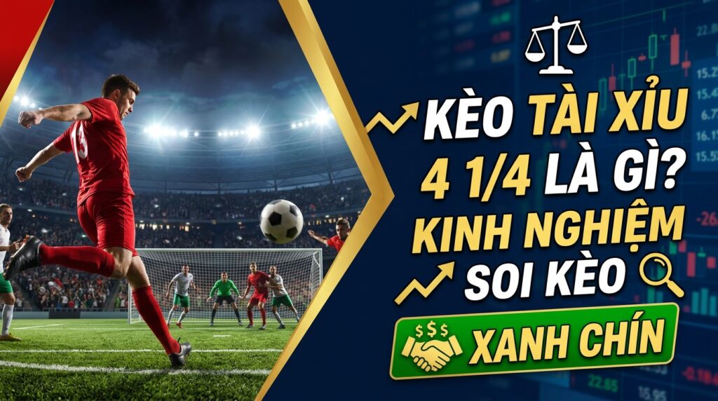 Kèo tài xỉu 4 1/4 là gì? Kinh nghiệm soi kèo xanh chín