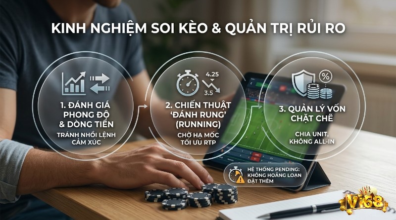Kinh nghiệm soi&nbsp;kèo tài xỉu 4 1/4 là gì, quản trị rủi ro: đánh giá phong độ, dòng tiền, chiến thuật đánh rung tối ưu RTP, quản lý vốn, tránh nhồi lệnh pending