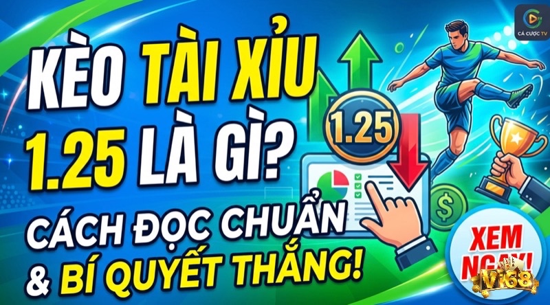 Kèo tài xỉu 1.25 là gì? Cách tính thắng thua và chiến thuật cược