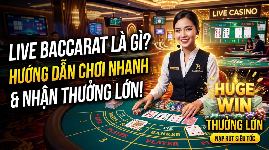Live Baccarat là gì? Hướng dẫn chơi nhanh, nhận thưởng lớn.